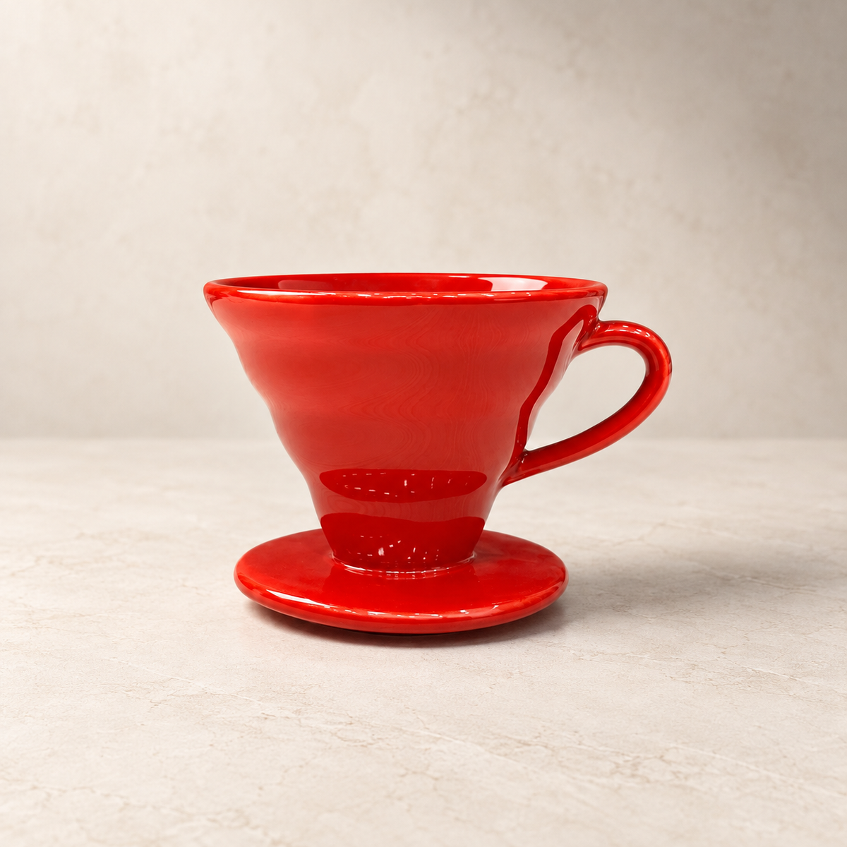 قمع تقطير V60 سيراميك — أحمر